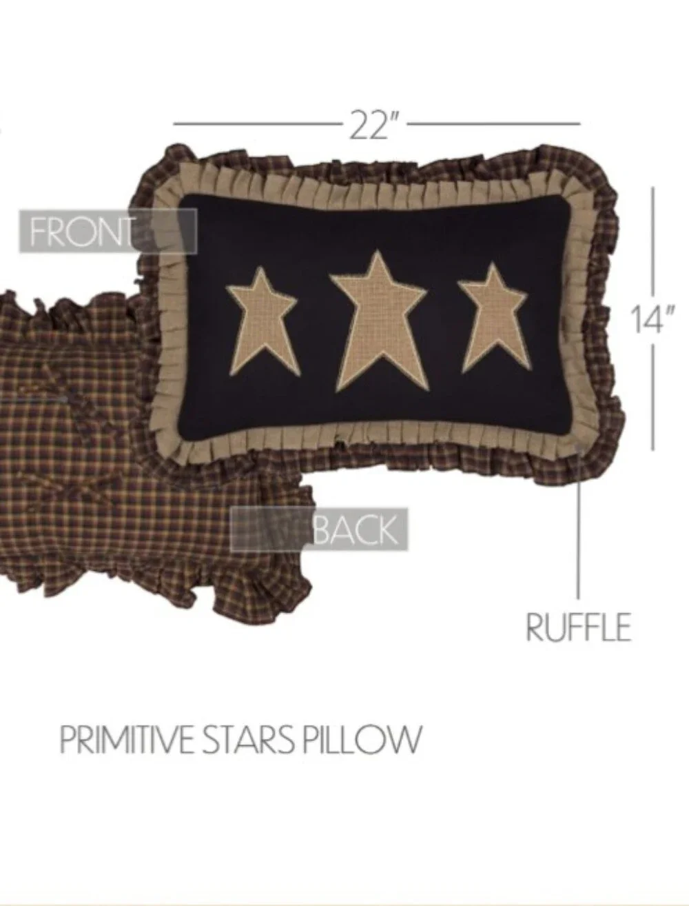 Heritage Farms Black Burgundy Mustard Primitive Stars 14 
